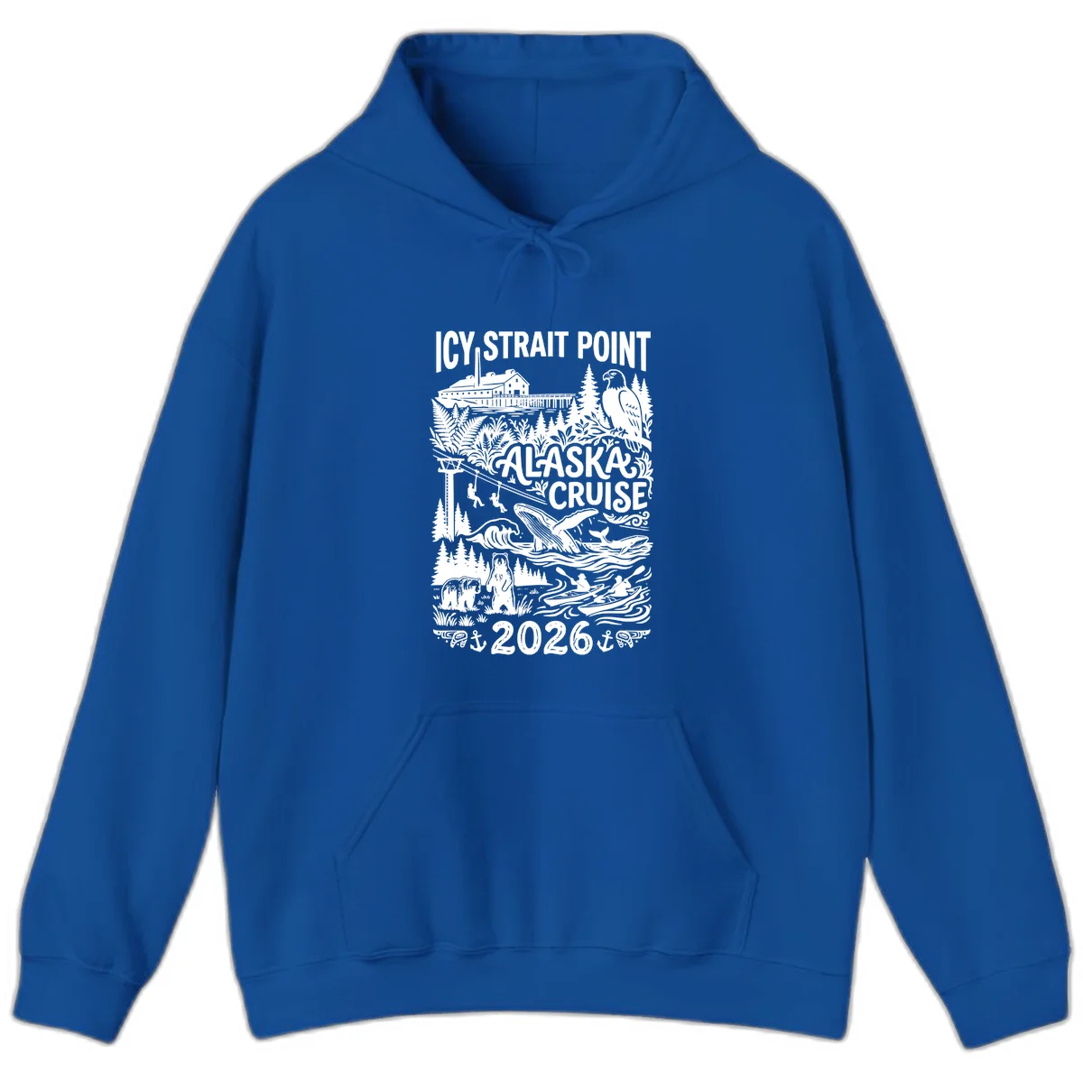 Icy Strait Point Alaska Cruise 2026 Hoodie in Royal