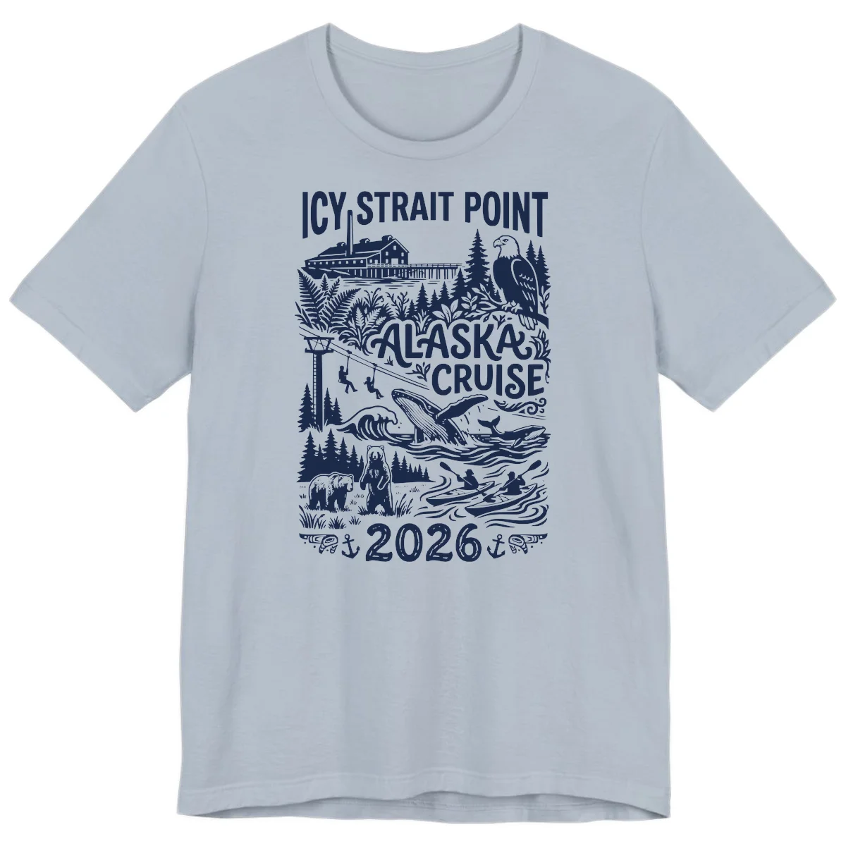 Icy Strait Point Alaska Cruise 2026 Premium Tee in Light Blue