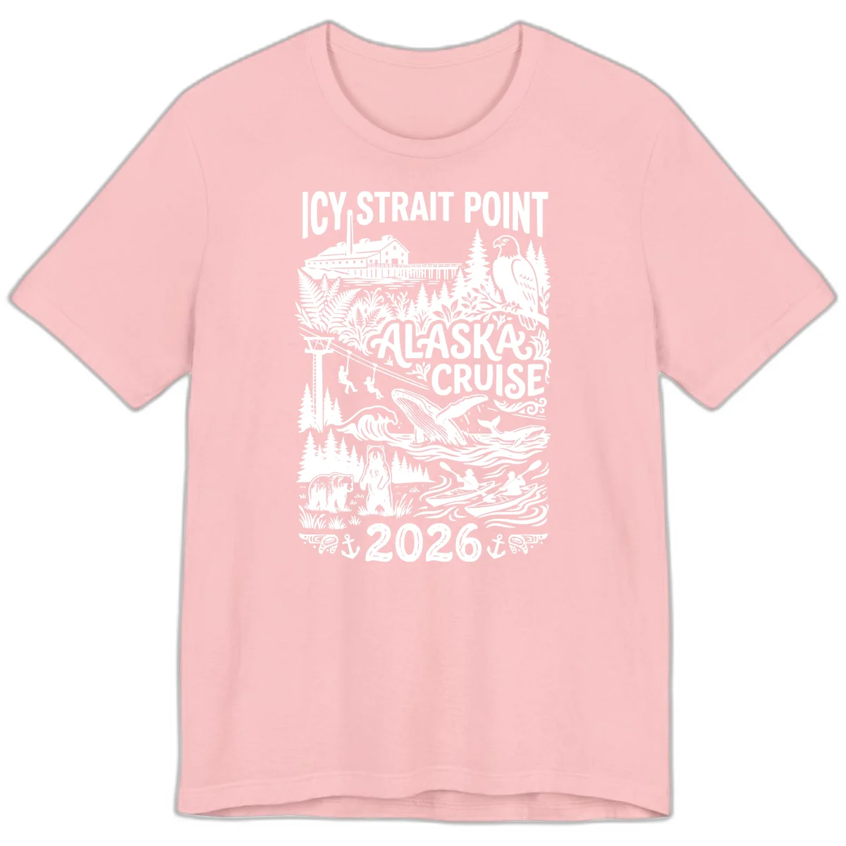 Icy Strait Point Alaska Cruise 2026 Premium Tee in Pink