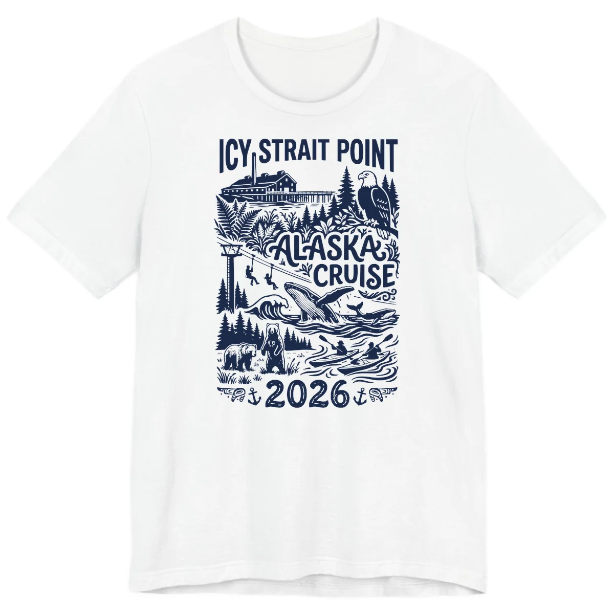 Icy Strait Point Alaska Cruise 2026 Premium Tee in White