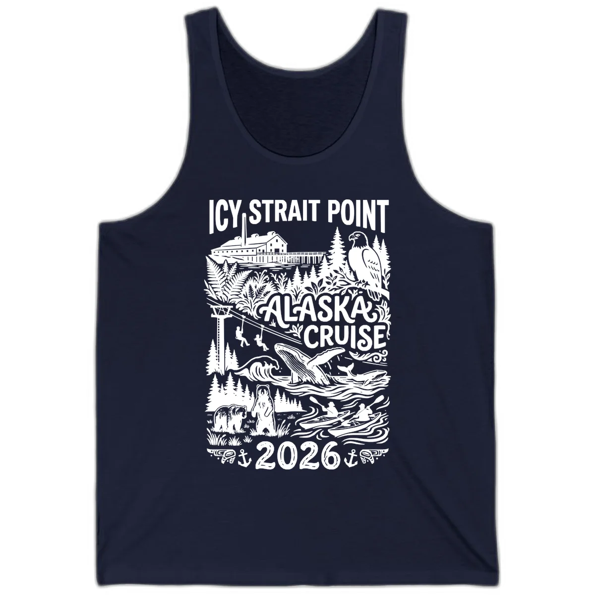 Icy Strait Point Alaska Cruise 2026 Tank in Navy