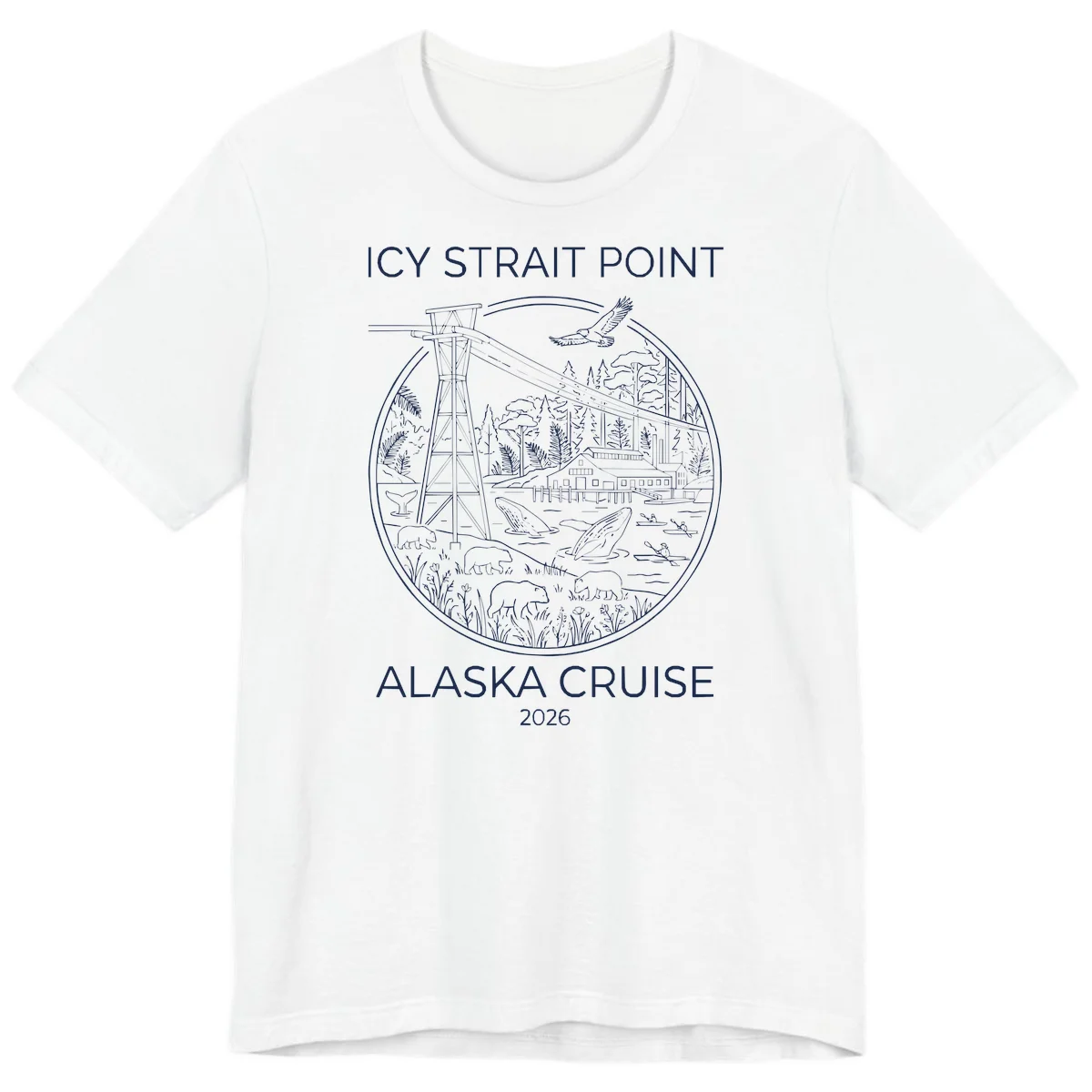 Icy Strait Point Wildlife Panorama Premium Tee in White