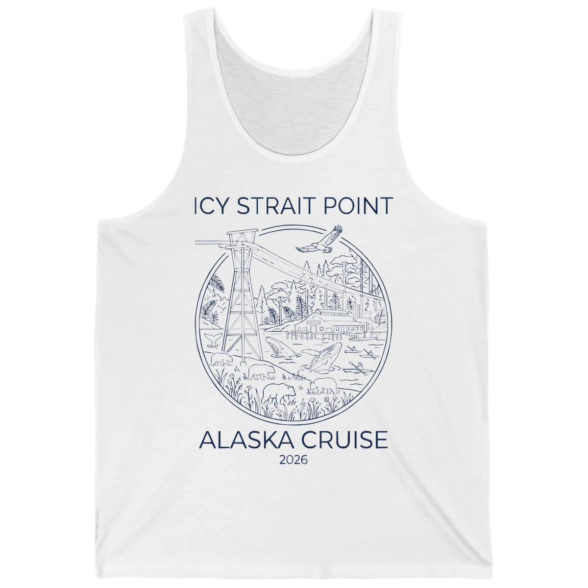 Icy Strait Point Wildlife Panorama Tank in White