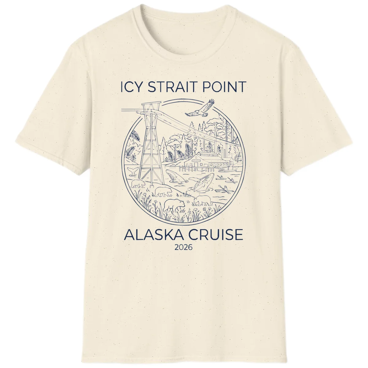 Icy Strait Point Wildlife Panorama T-Shirt in Natural