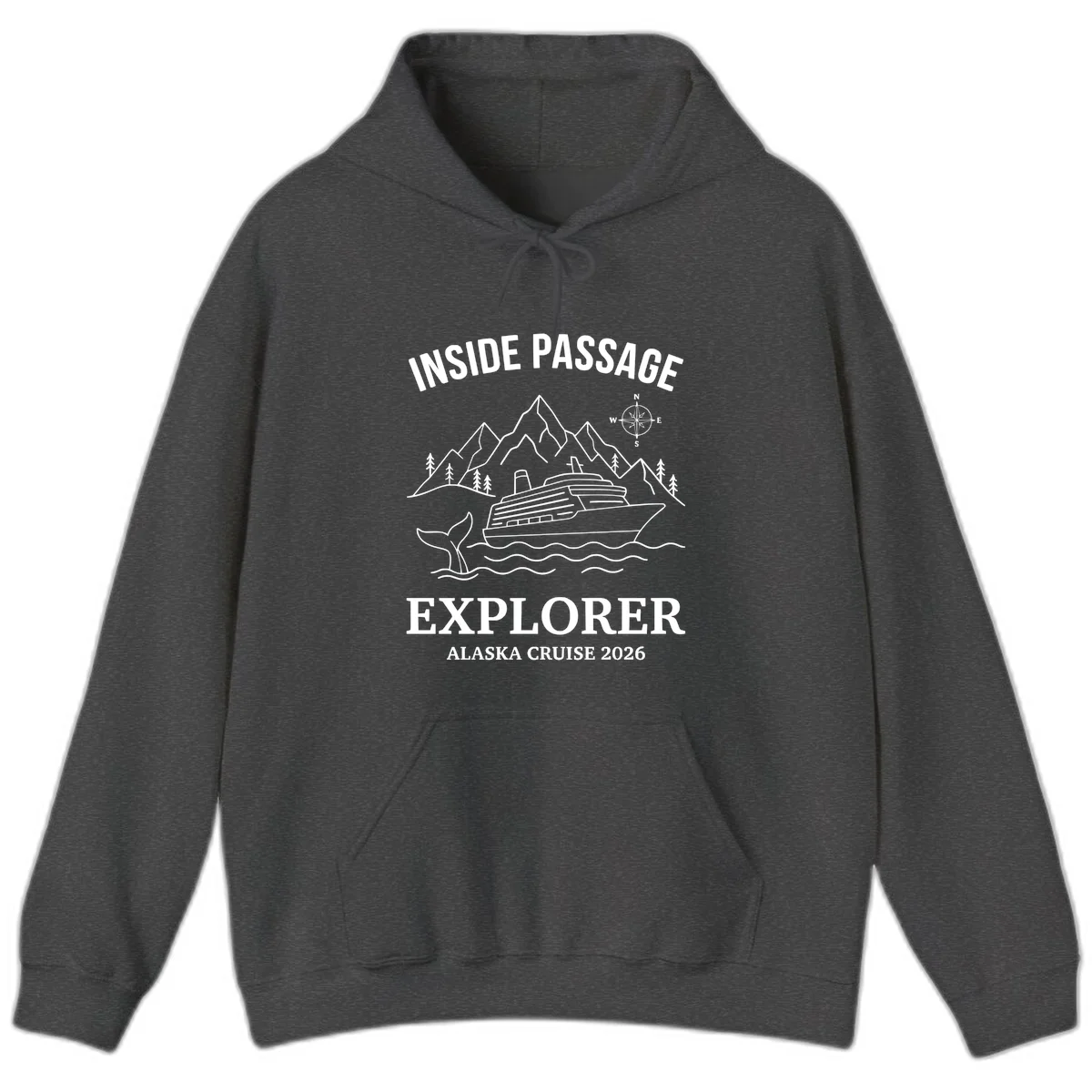 Inside Passage Explorer Alaska Cruise 2026 Hoodie in Dark Heather