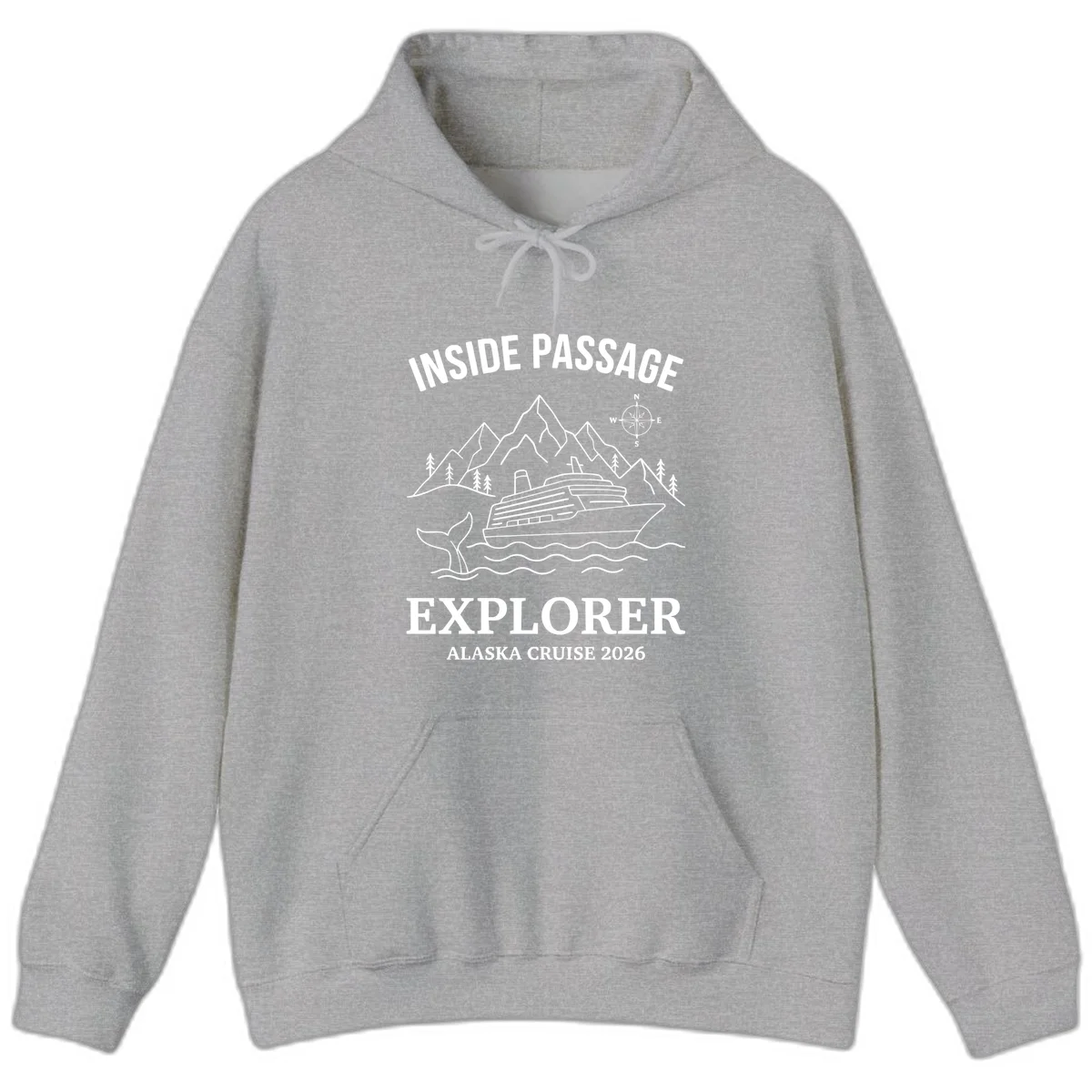 Inside Passage Explorer Alaska Cruise 2026 Hoodie in Sport Grey
