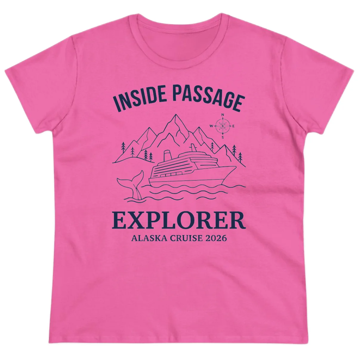 Inside Passage Explorer Alaska Cruise 2026 Ladies Tee in Azalea