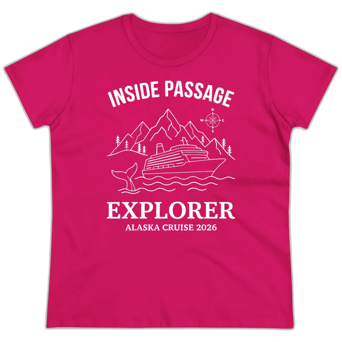 Inside Passage Explorer Alaska Cruise 2026 Ladies Tee in Heliconia