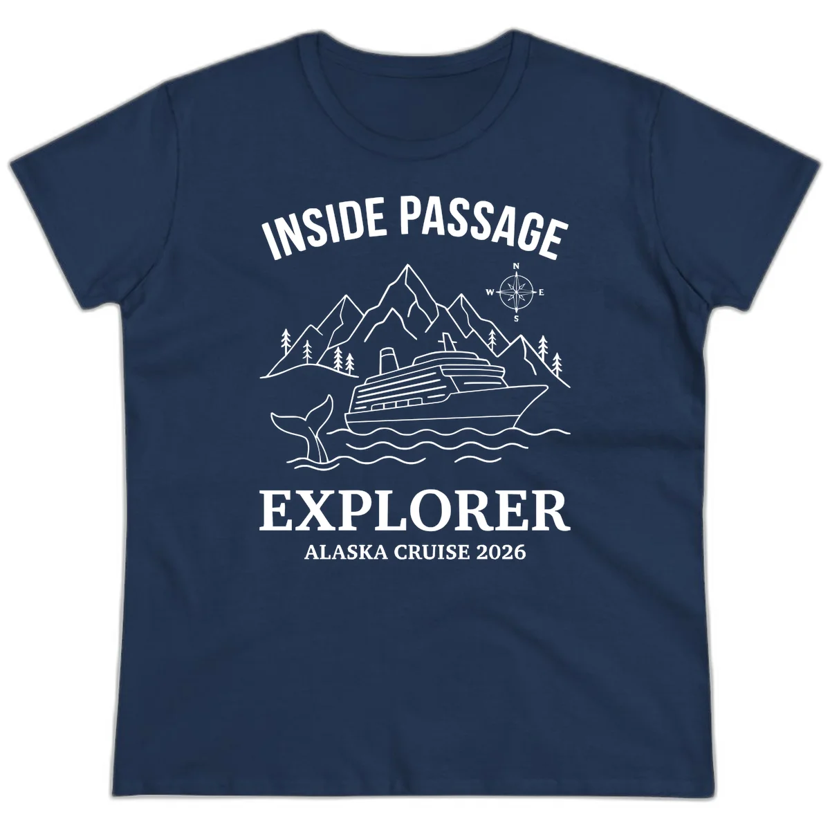 Inside Passage Explorer Alaska Cruise 2026 Ladies Tee in Navy