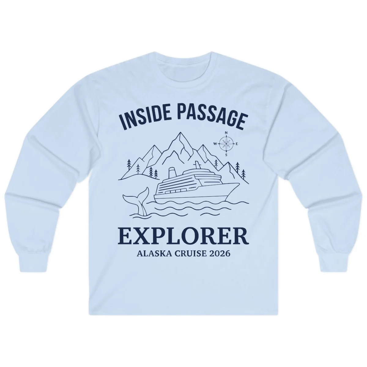Inside Passage Explorer Alaska Cruise 2026 Long Sleeve in Light Blue
