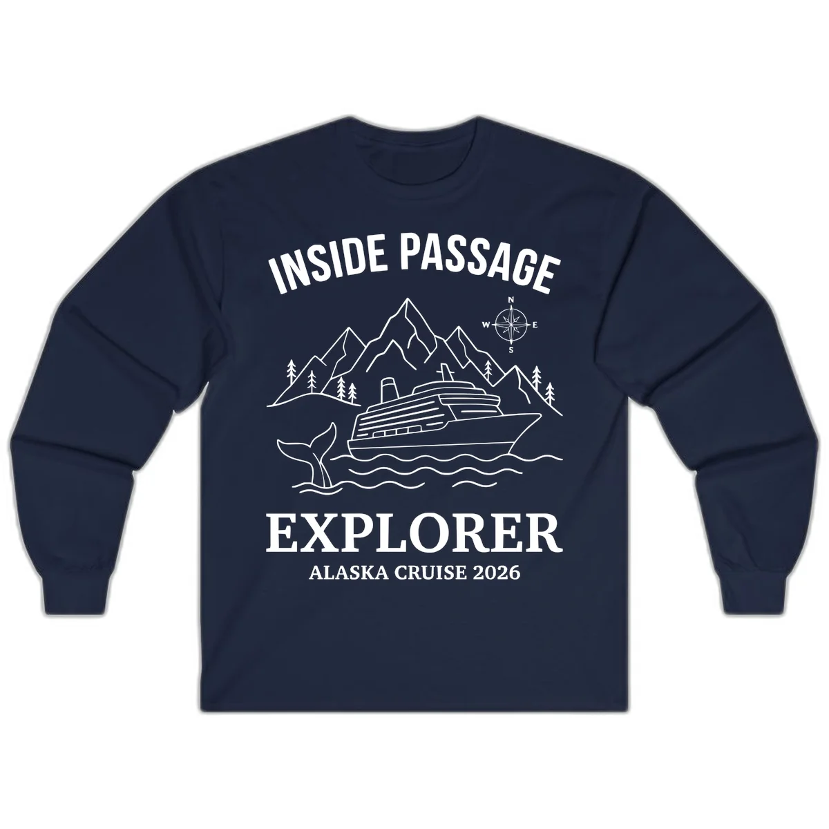 Inside Passage Explorer Alaska Cruise 2026 Long Sleeve in Navy