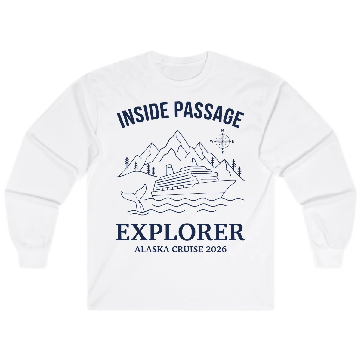Inside Passage Explorer Alaska Cruise 2026 Long Sleeve in White
