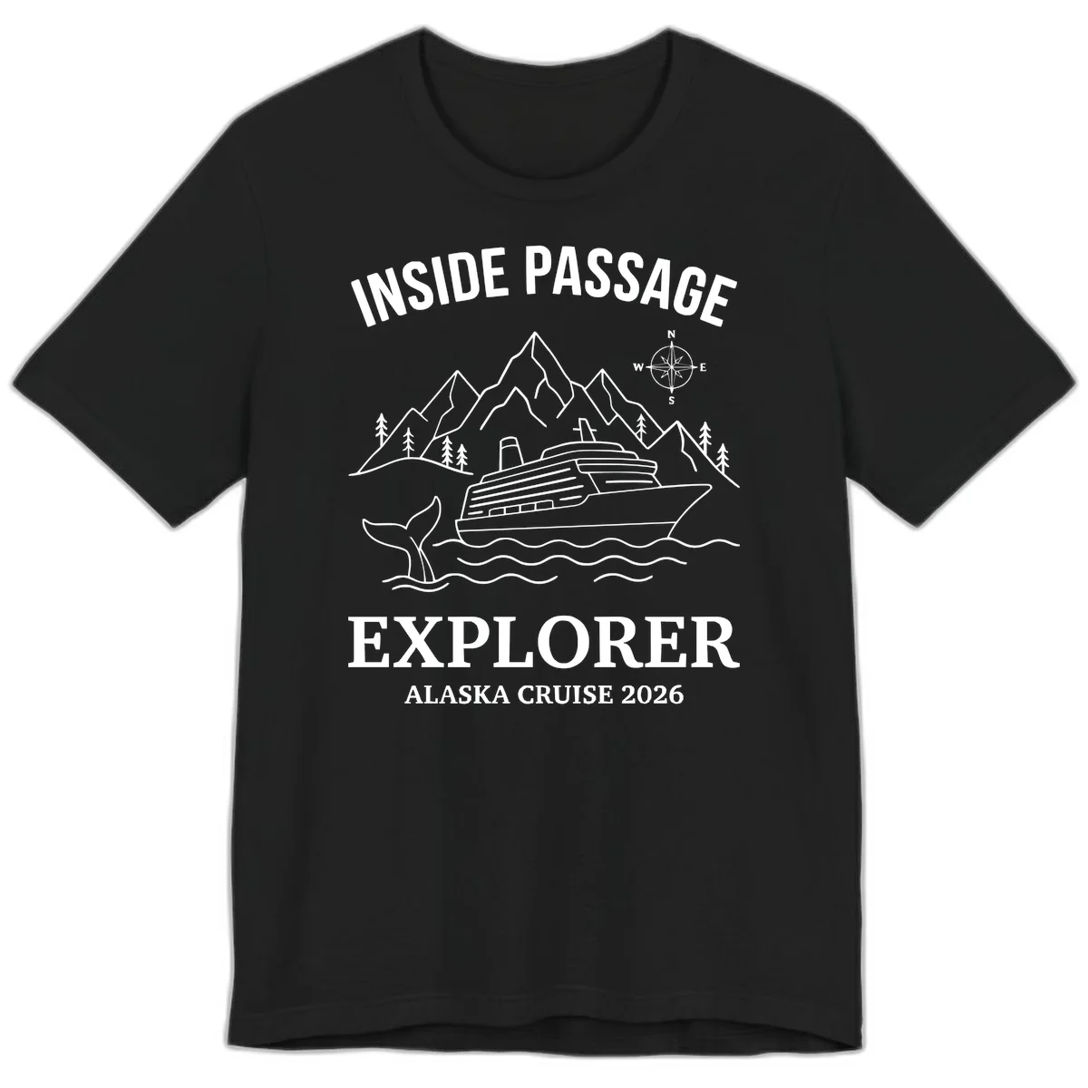 Inside Passage Explorer Alaska Cruise 2026 Premium Tee in Black