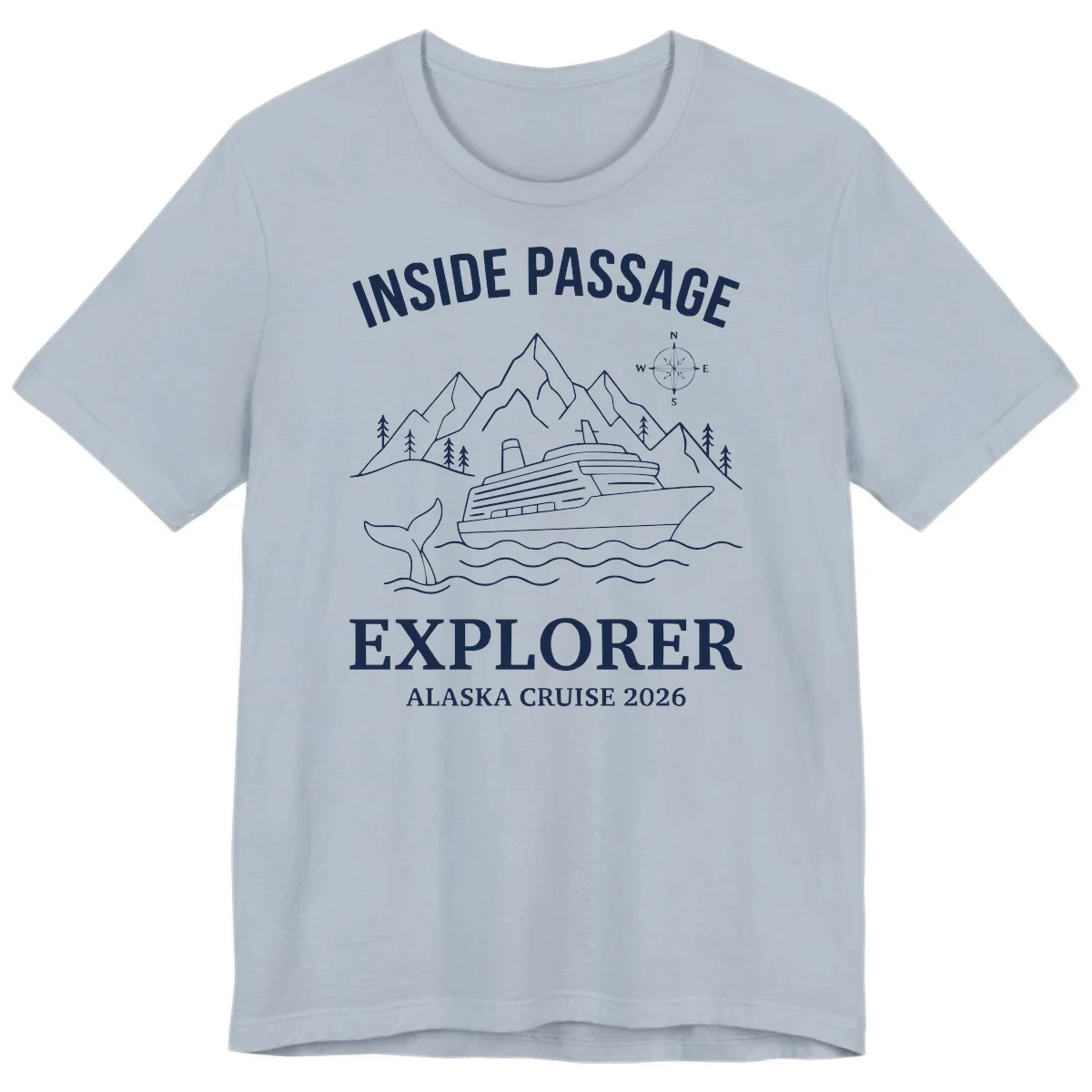 Inside Passage Explorer Alaska Cruise 2026 Premium Tee in Light Blue