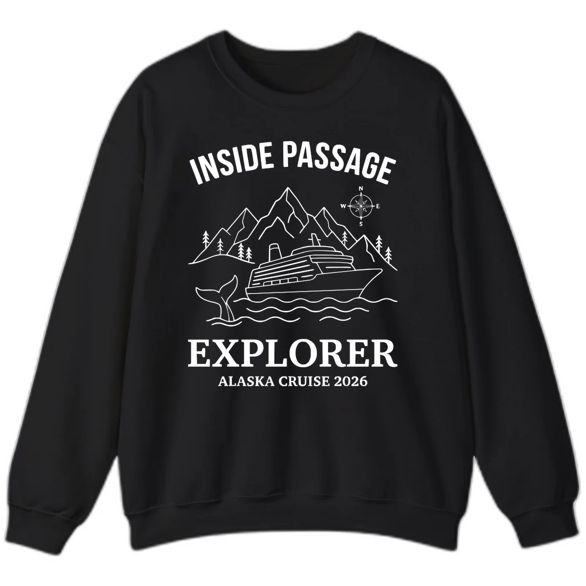 Inside Passage Explorer Alaska Cruise 2026 Sweatshirt in Black