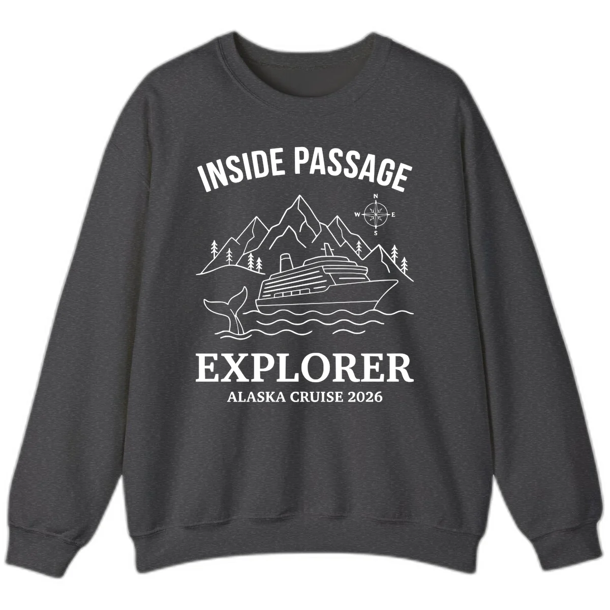 Inside Passage Explorer Alaska Cruise 2026 Sweatshirt in Dark Heather