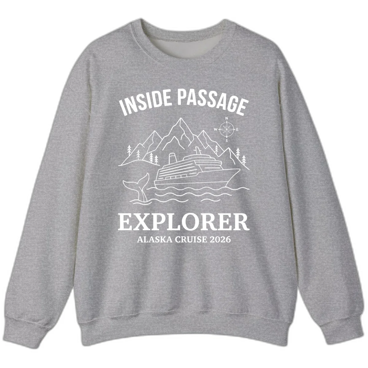Inside Passage Explorer Alaska Cruise 2026 Sweatshirt in Sport Grey