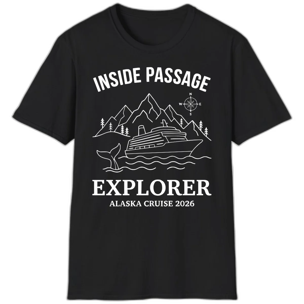 Inside Passage Explorer Alaska Cruise 2026 T-Shirt in Black