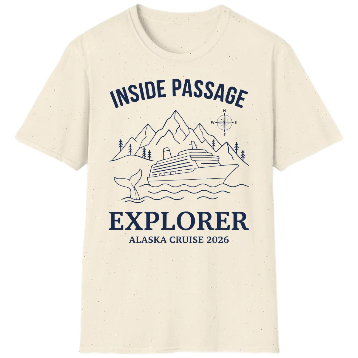 Inside Passage Explorer Alaska Cruise 2026 T-Shirt in Natural