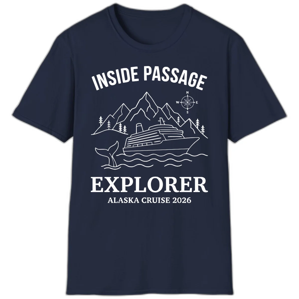 Inside Passage Explorer Alaska Cruise 2026 T-Shirt in Navy