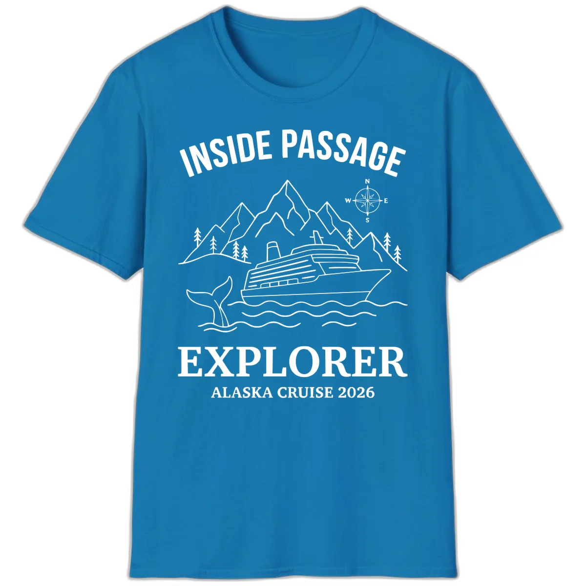Inside Passage Explorer Alaska Cruise 2026 T-Shirt in Sapphire