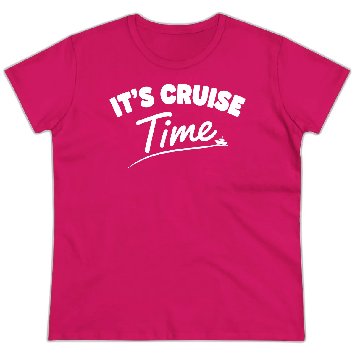 It's Cruise Time Ladies Tee in Heliconia