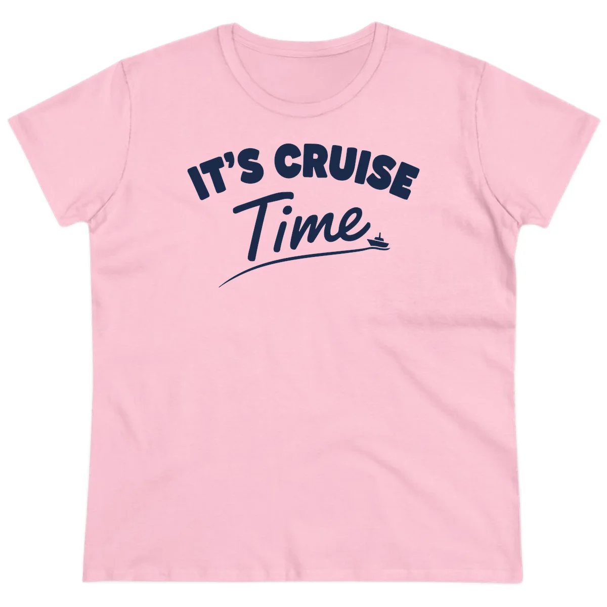 It's Cruise Time Ladies Tee in Light Pink
