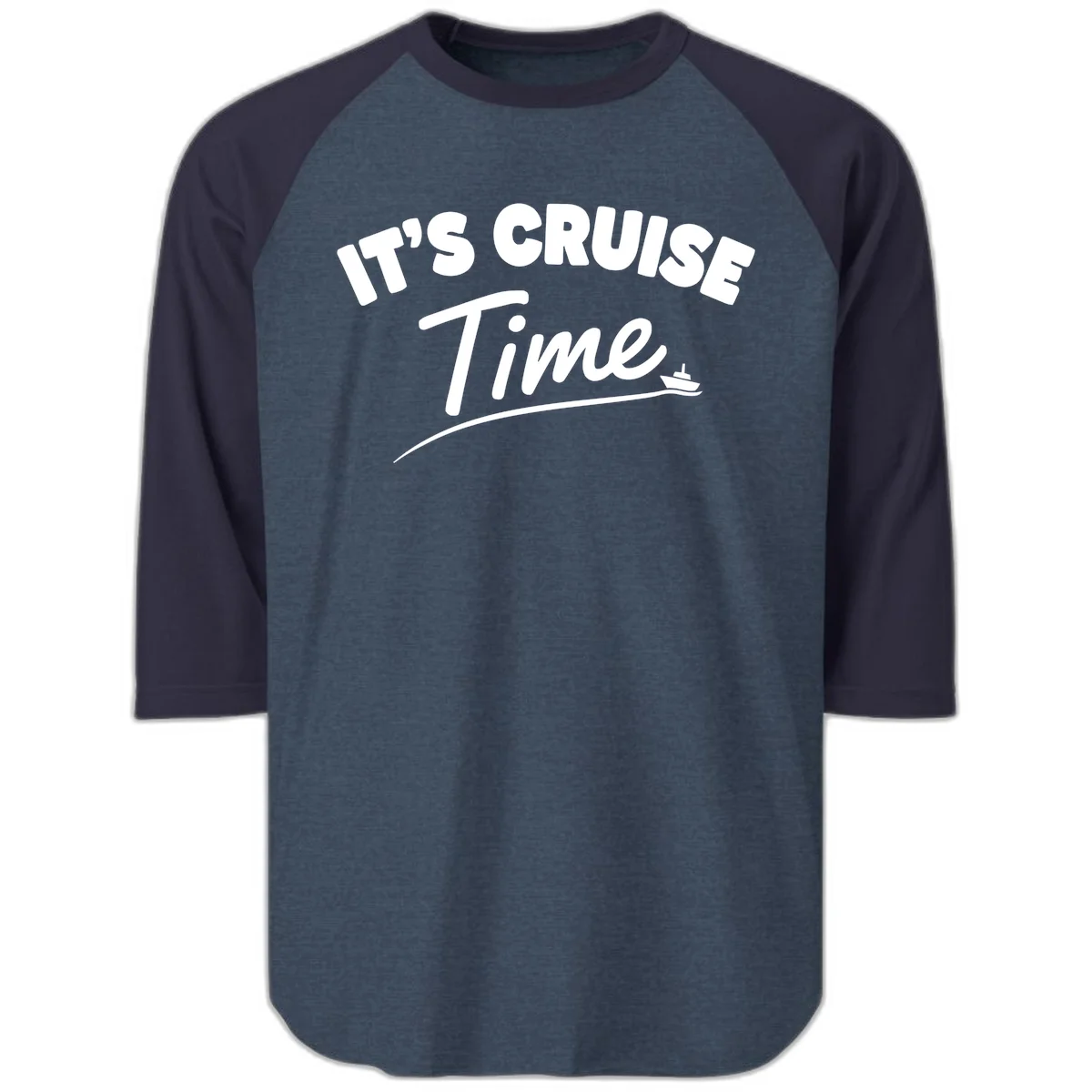 It's Cruise Time Raglan 3/4 in Heather Denim Navy