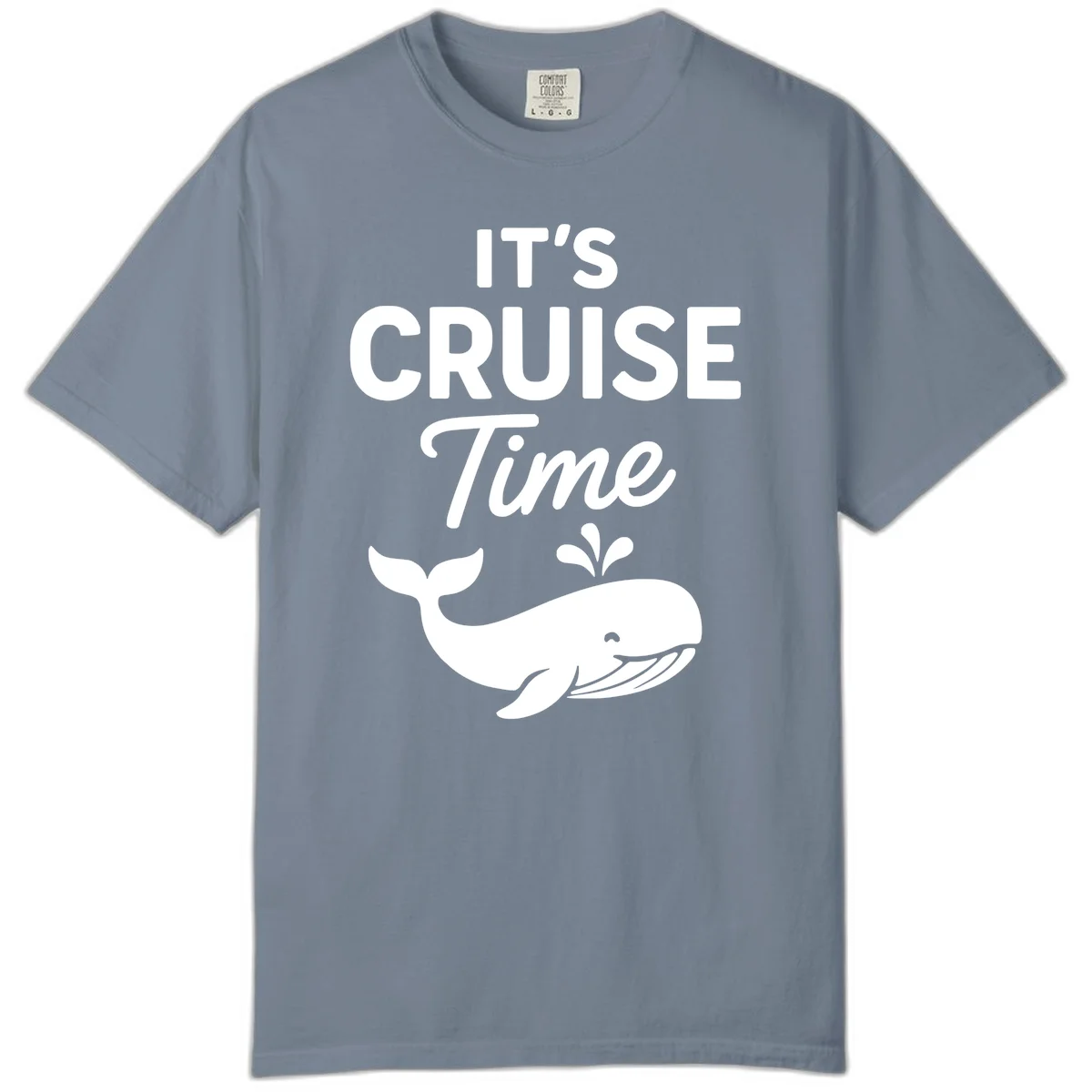 It's Cruise Time Whale Comfort Color in Blue Jean