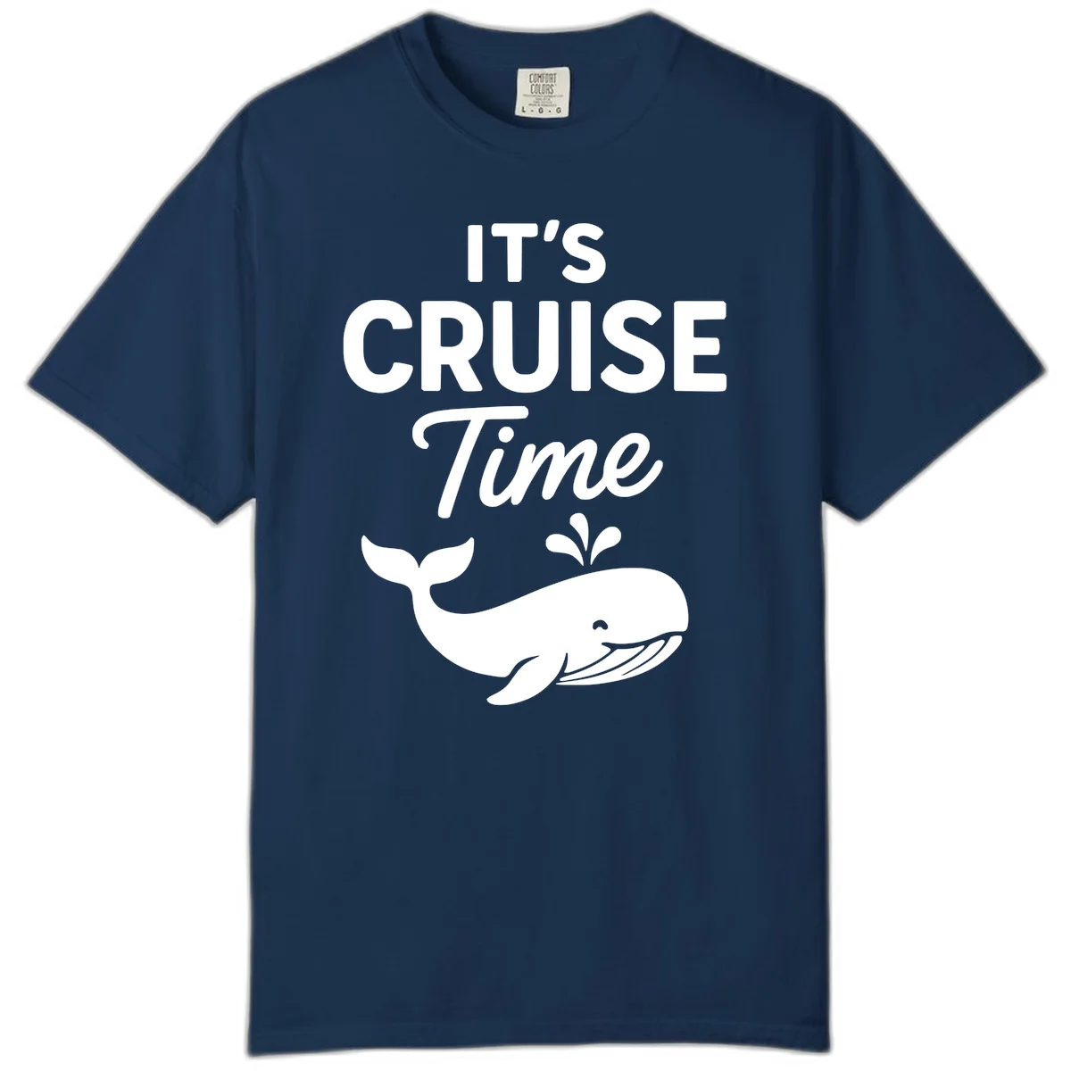 It's Cruise Time Whale Comfort Color in Navy