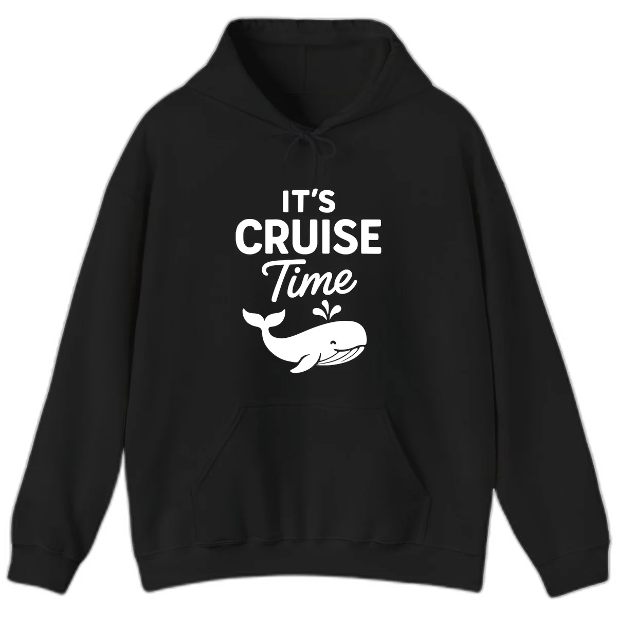 It's Cruise Time Whale Hoodie in Black