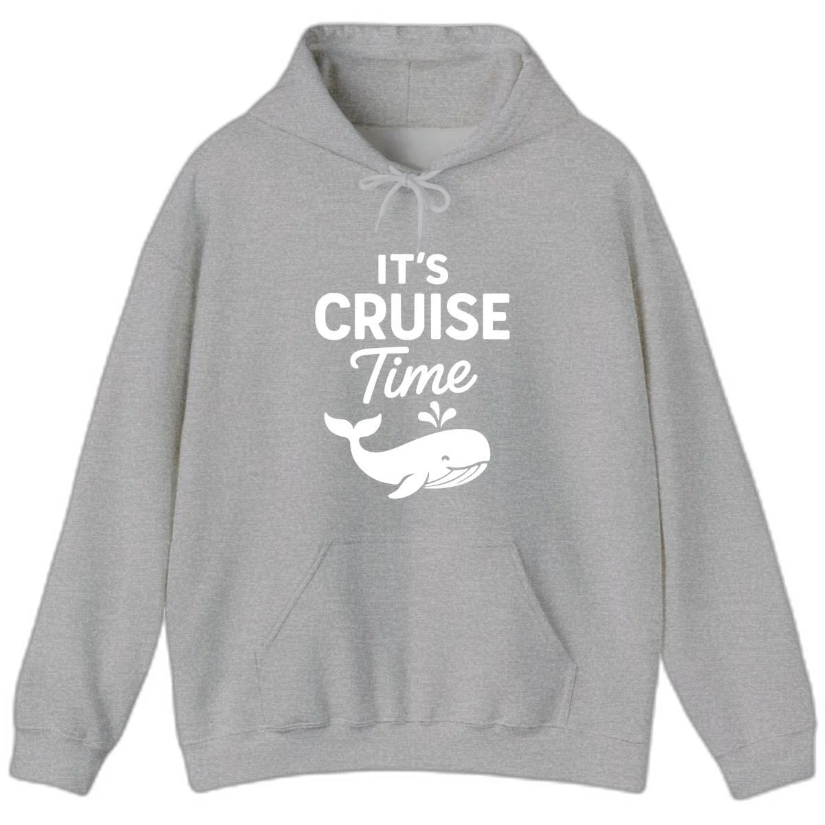 It's Cruise Time Whale Hoodie in Sport Grey
