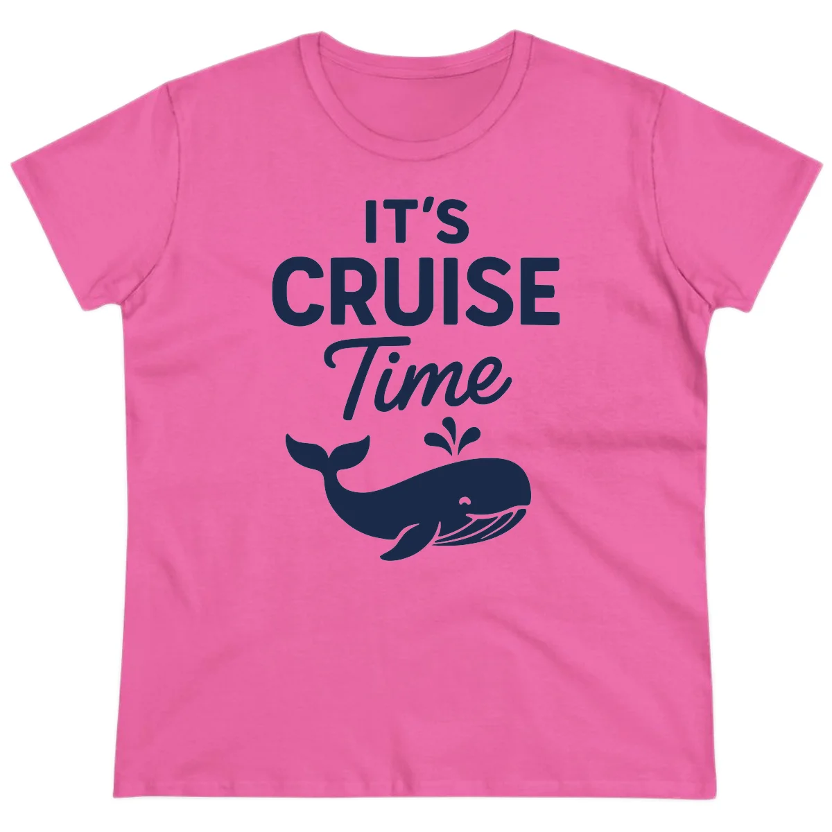 It's Cruise Time Whale Ladies Tee in Azalea