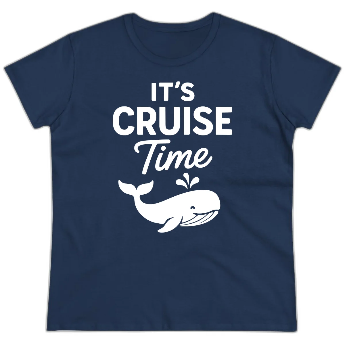 It's Cruise Time Whale Ladies Tee in Navy