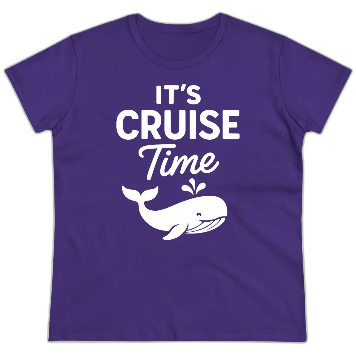 It's Cruise Time Whale Ladies Tee in Purple