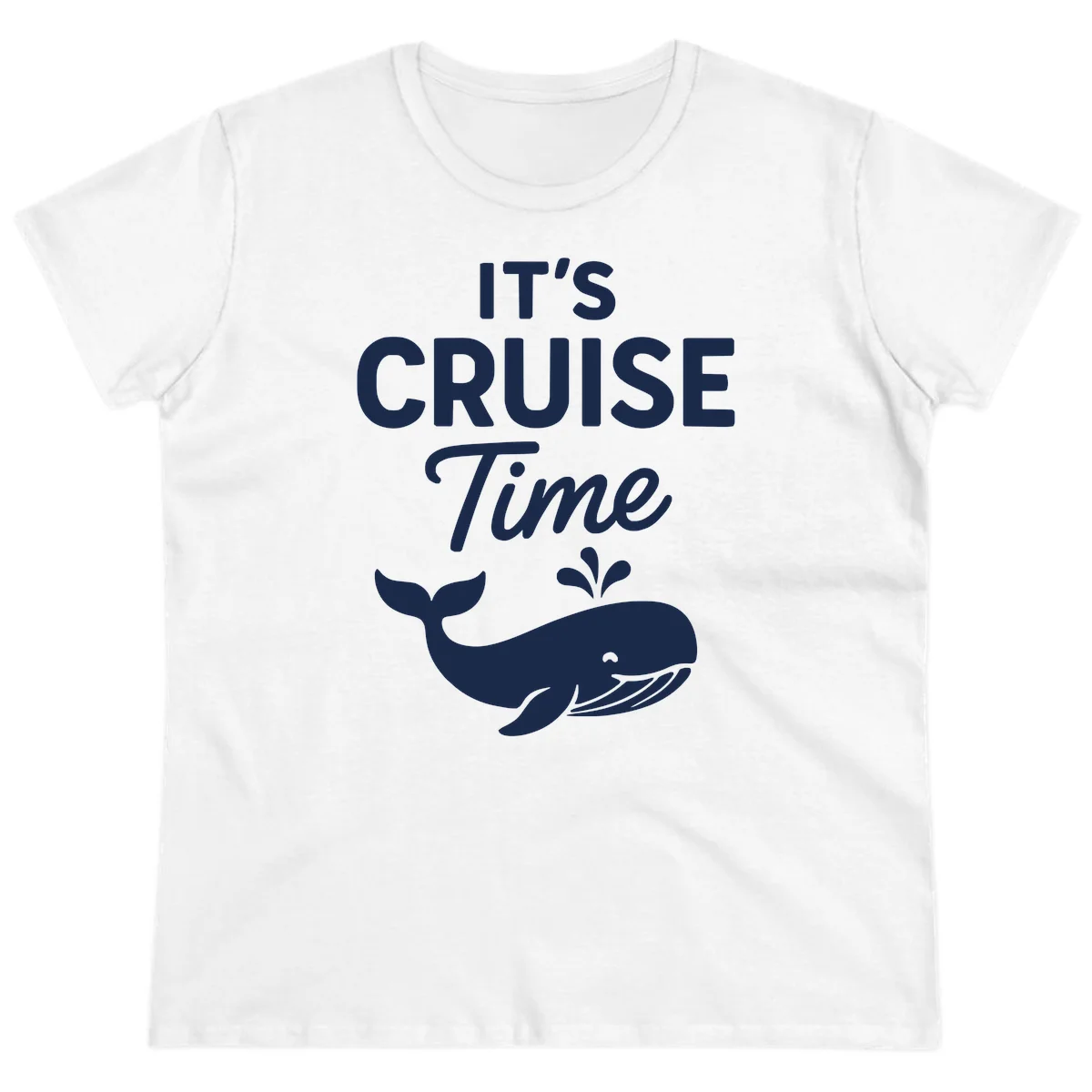 It's Cruise Time Whale Ladies Tee in White