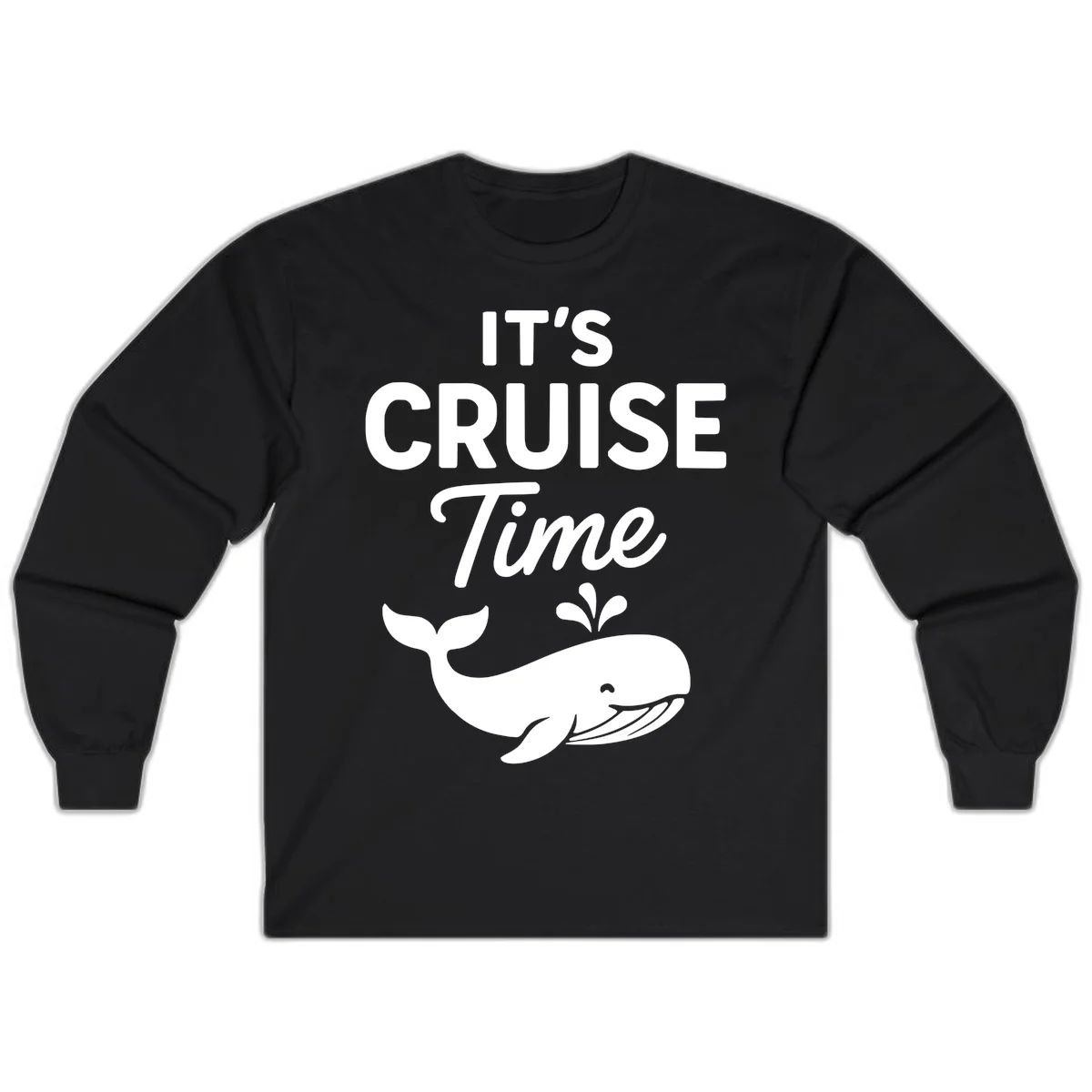 It's Cruise Time Whale Long Sleeve in Black