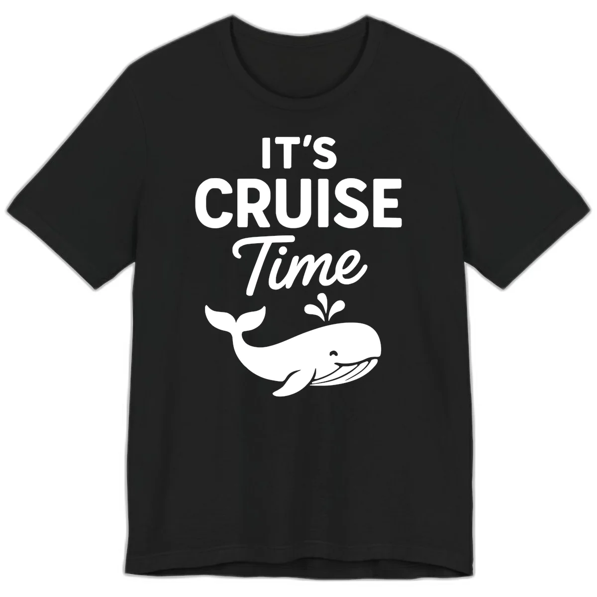 It's Cruise Time Whale Premium Tee in Black