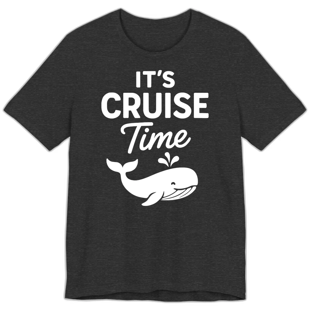 It's Cruise Time Whale Premium Tee in Dark Grey Heather