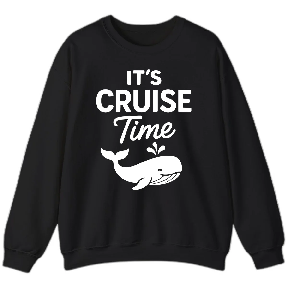 It's Cruise Time Whale Sweatshirt in Black