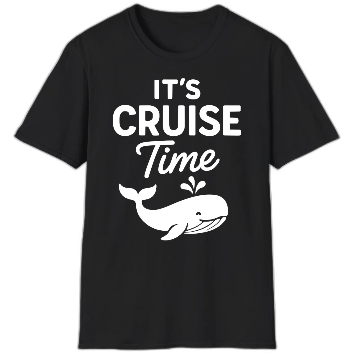 It's Cruise Time Whale T-Shirt in Black