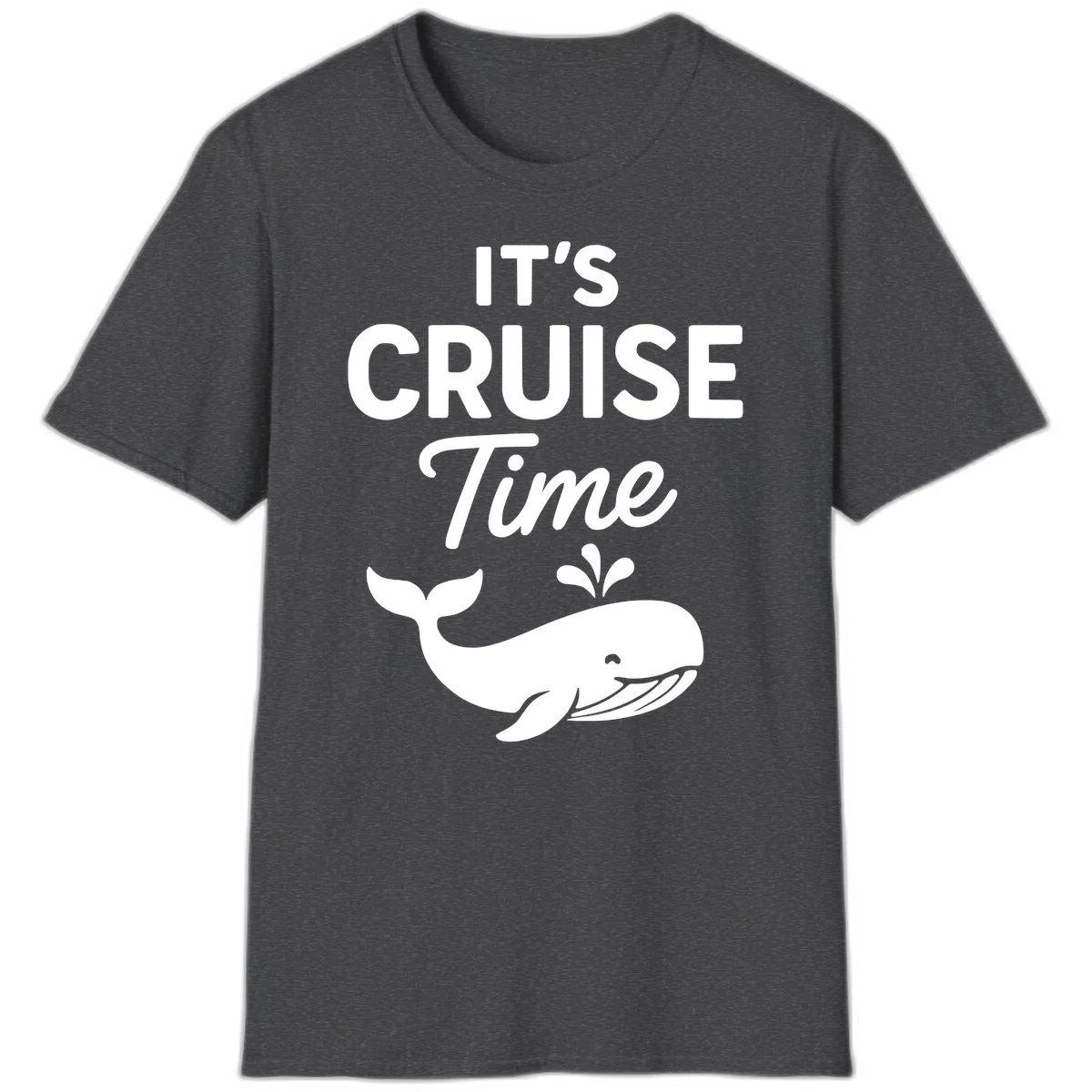It's Cruise Time Whale T-Shirt in Dark Heather