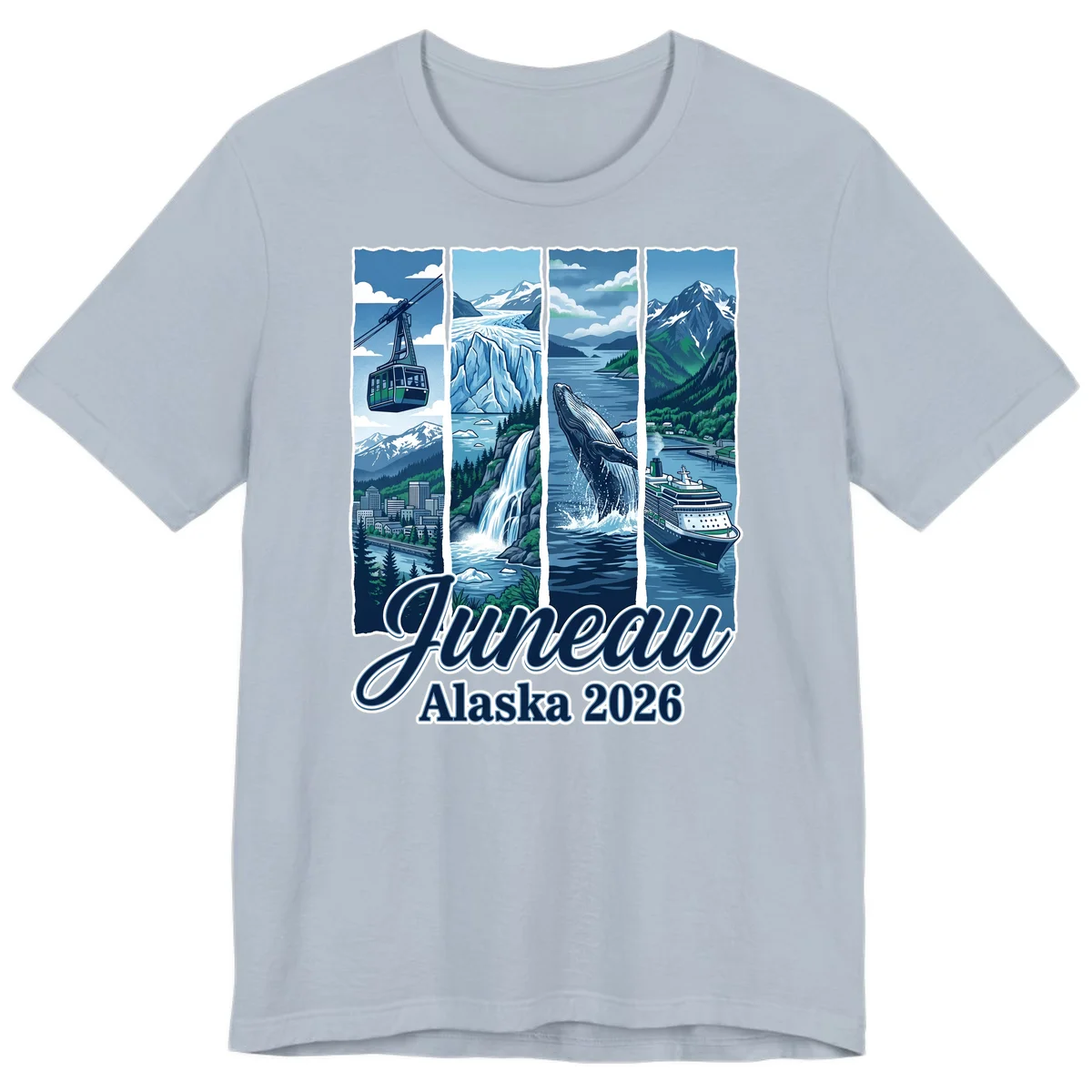 Alaska 2026 Adventure Collage Premium T-Shirt in Light Blue