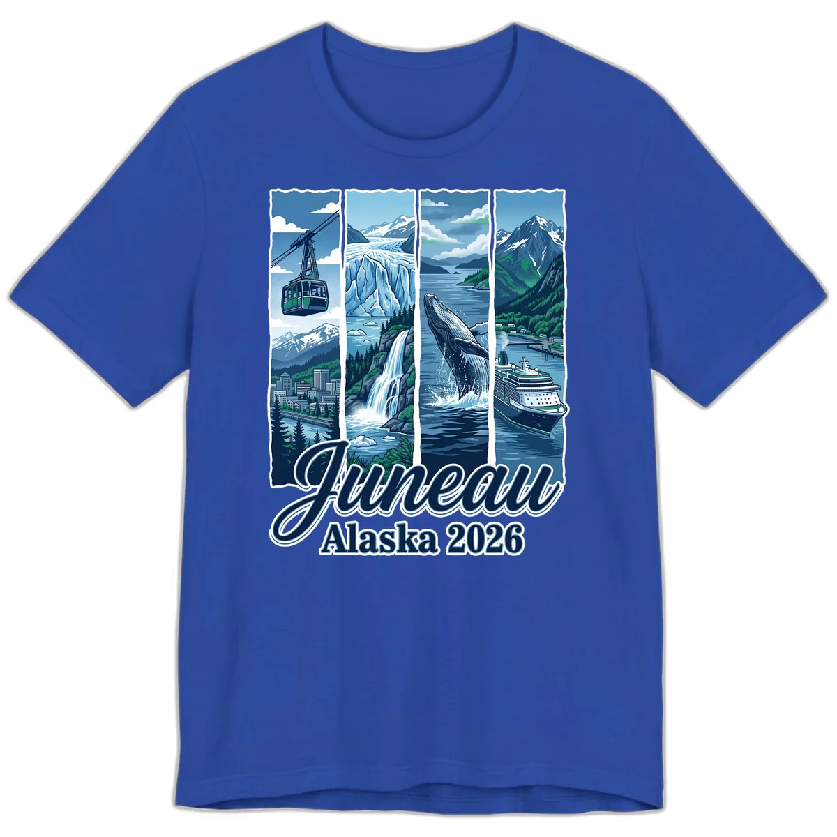 Alaska 2026 Adventure Collage Premium T-Shirt in True Royal