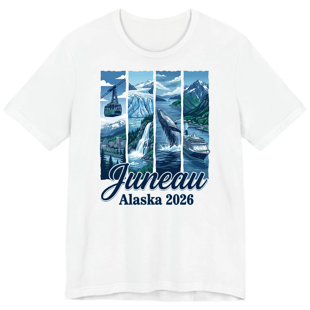 Alaska 2026 Adventure Collage Premium T-Shirt in White