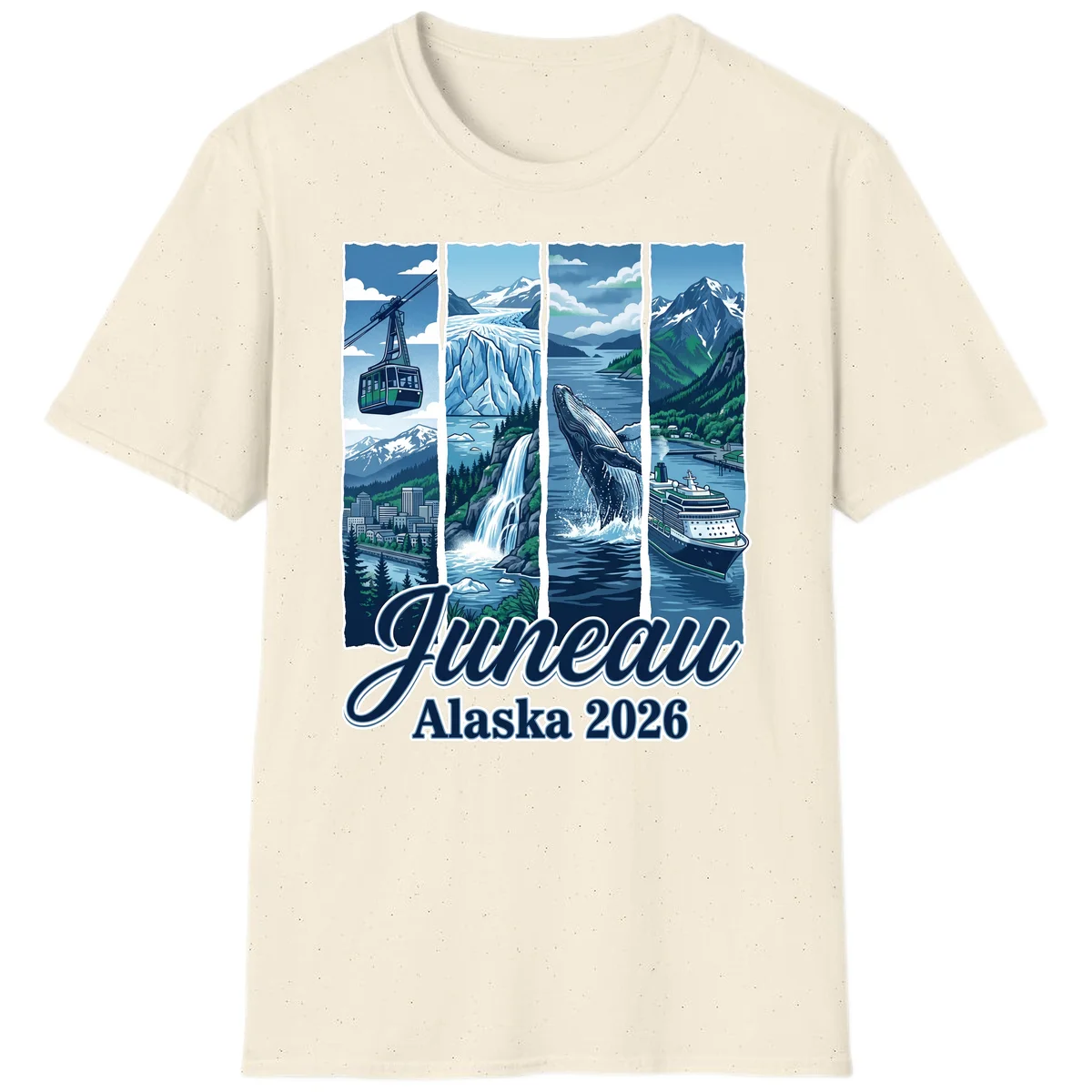 Alaska 2026 Adventure Collage T-Shirt in Natural