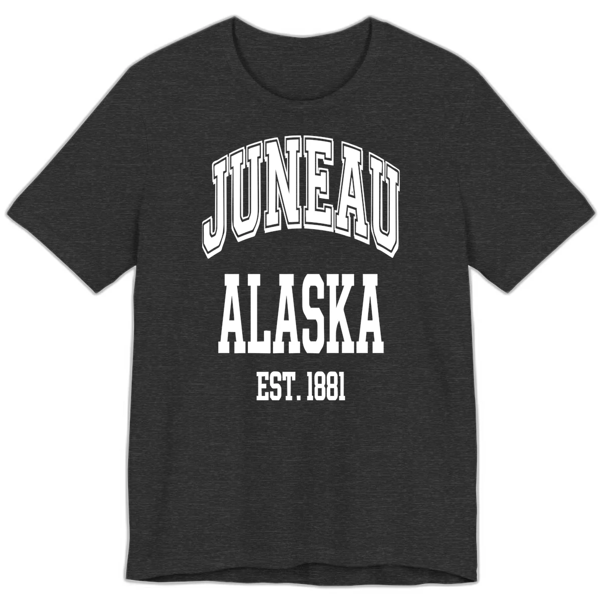 Juneau At Alaska Est 1881 Premium Tee in Dark Grey Heather