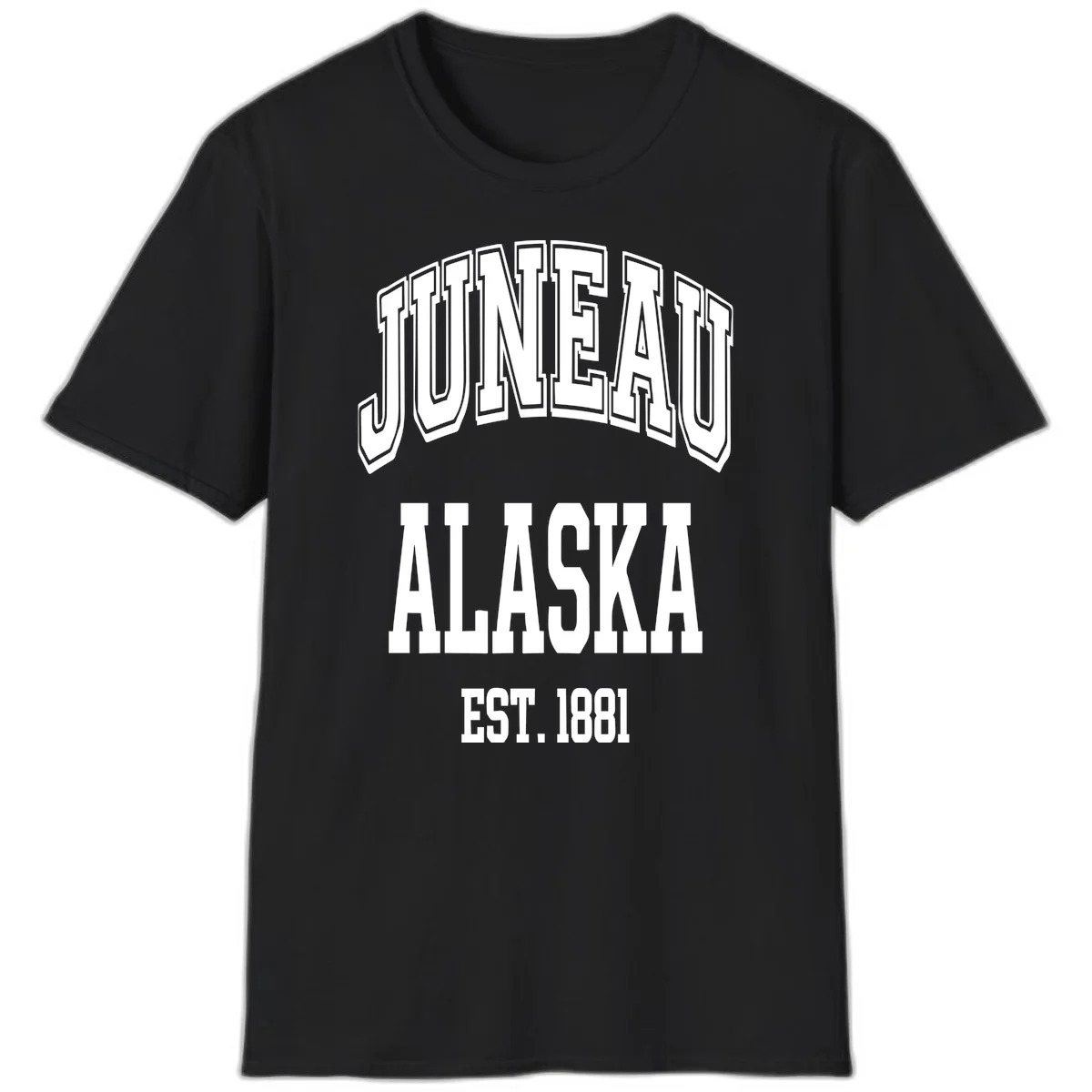 Juneau At Alaska Est 1881 T-Shirt in Black