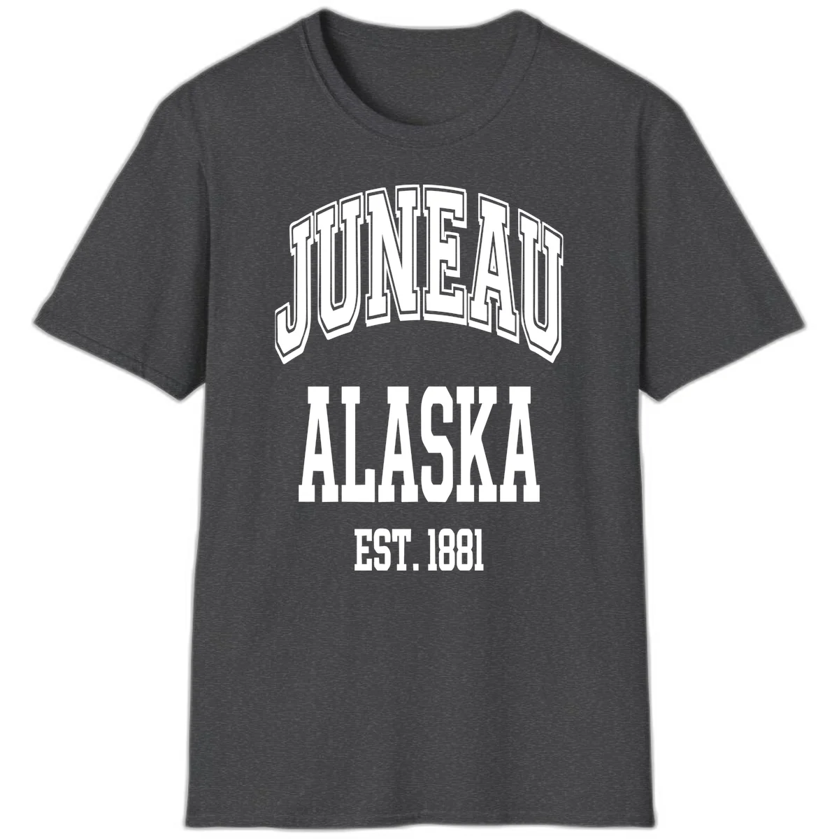 Juneau At Alaska Est 1881 T-Shirt in Dark Heather