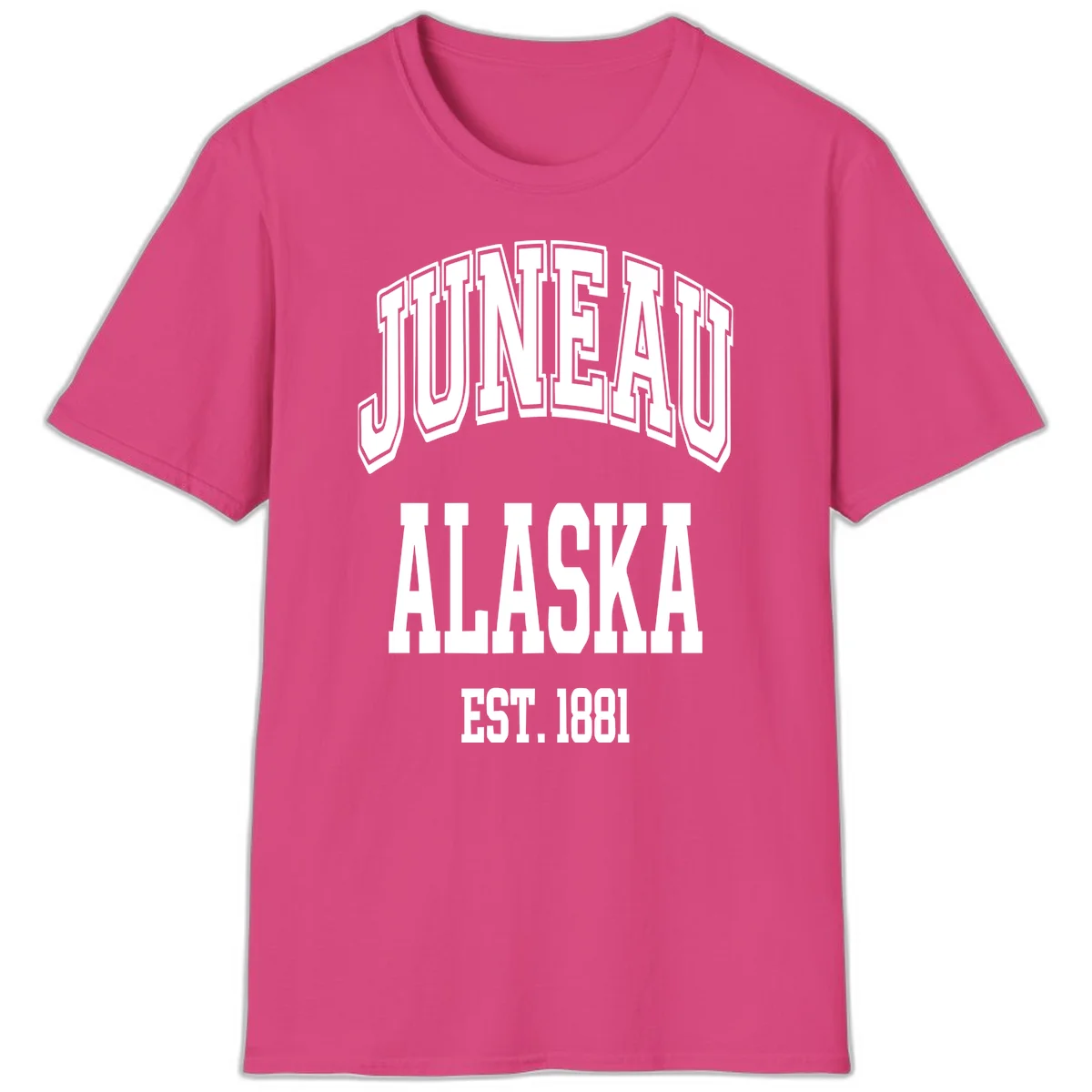 Juneau At Alaska Est 1881 T-Shirt in Heliconia